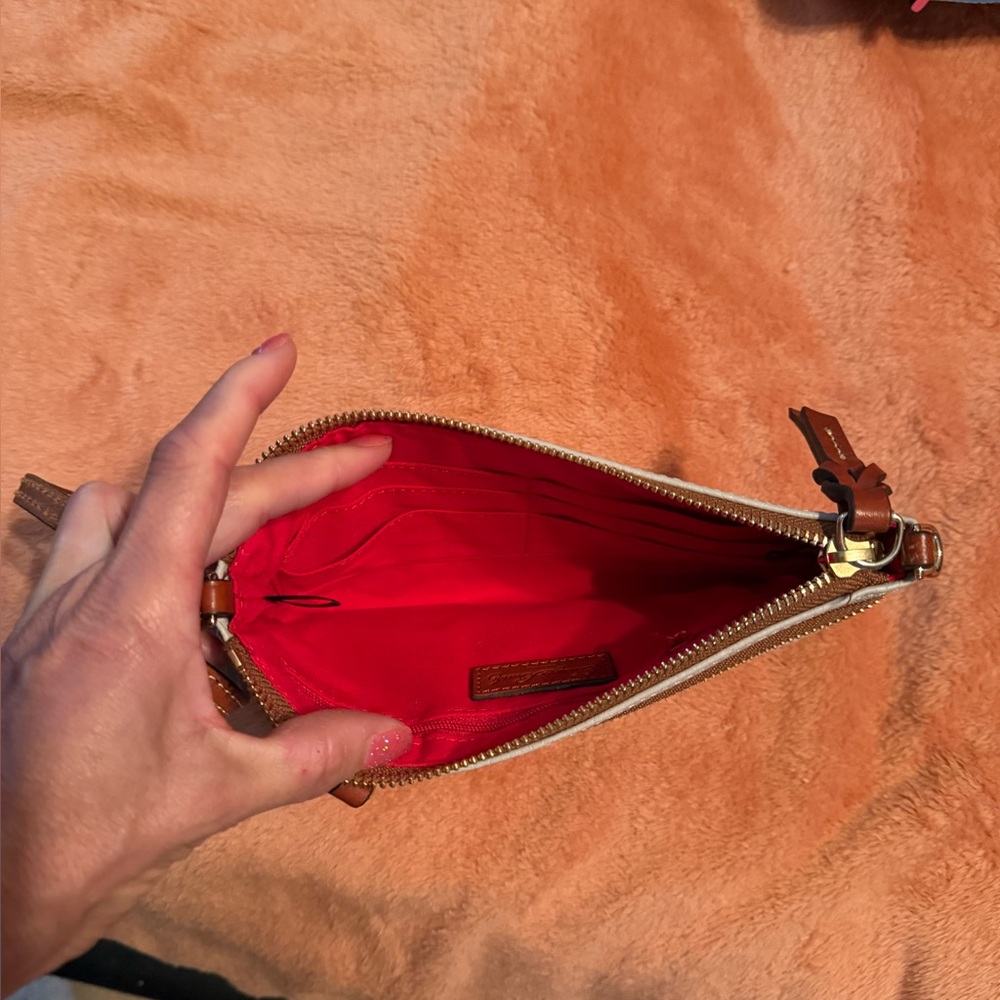 Dooney & Bourke White and Brown Wristlet - Picture 4 of 4